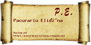 Pacurariu Eliána névjegykártya